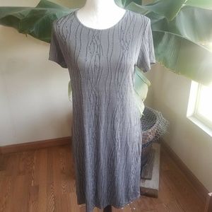 Vtg Rabbitt Womans 14 Dress Gray Stretch Casual
